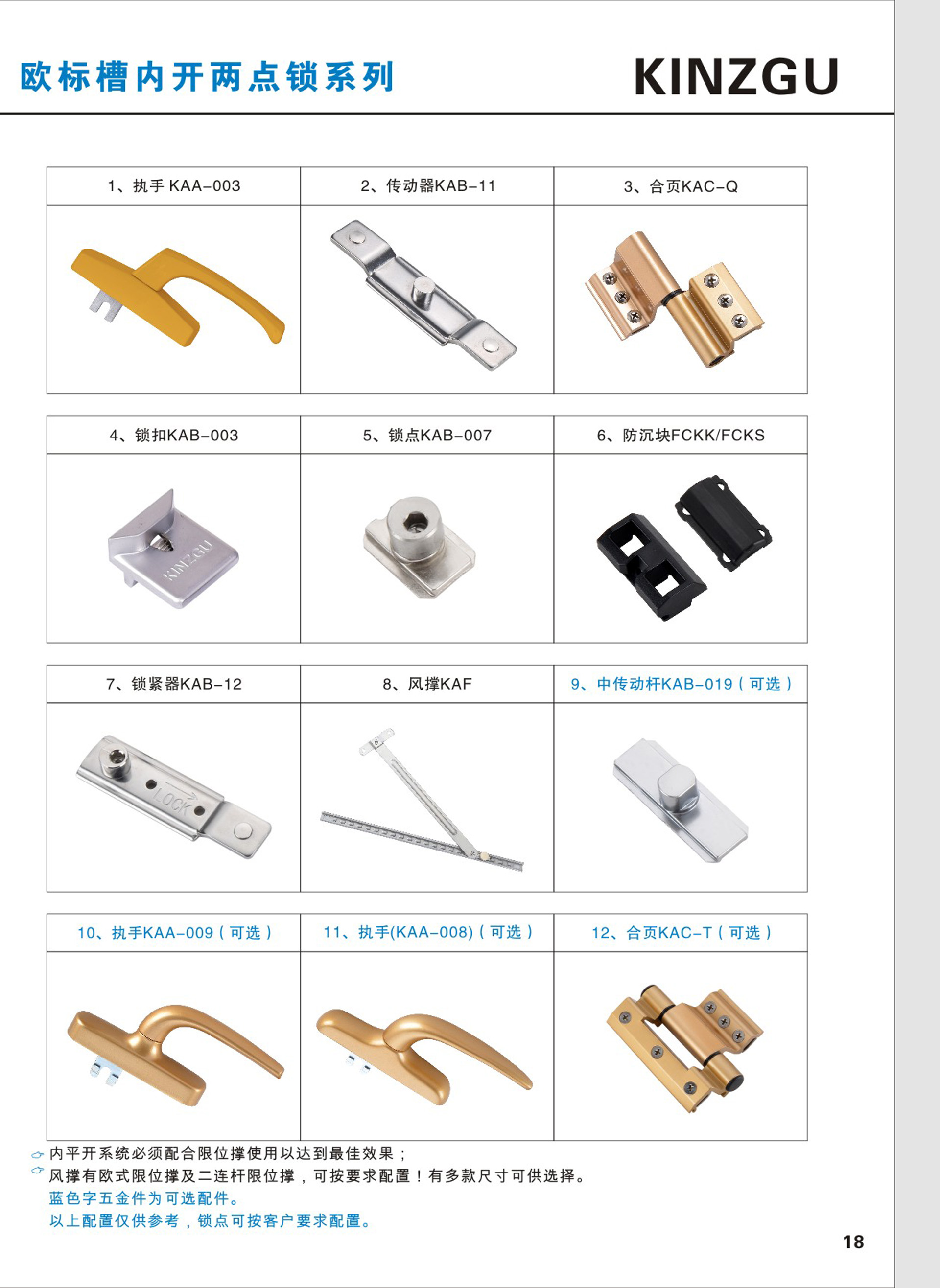 歐標槽內開兩點鎖系列