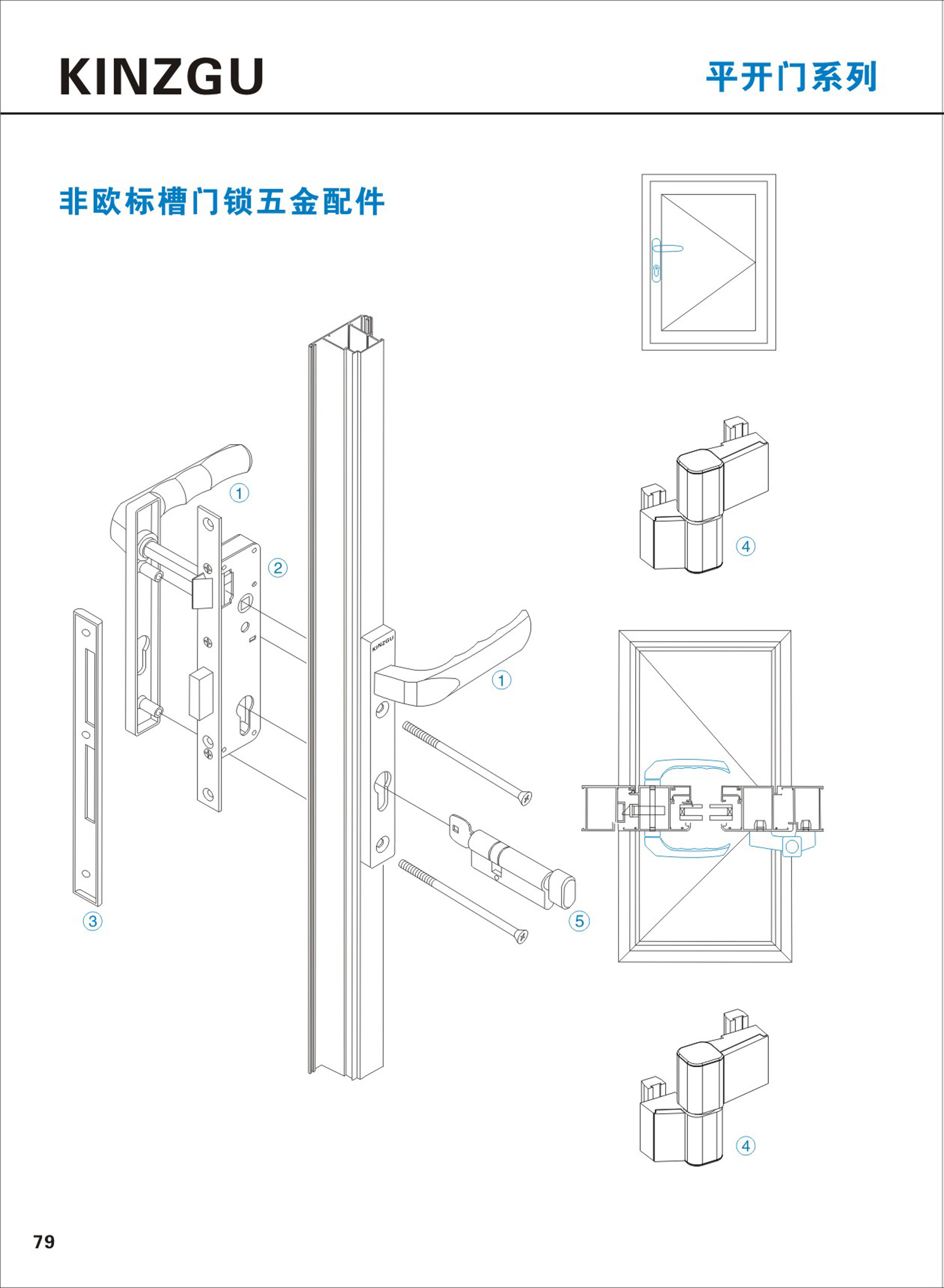 非歐標(biāo)槽門(mén)鎖五金配件系列